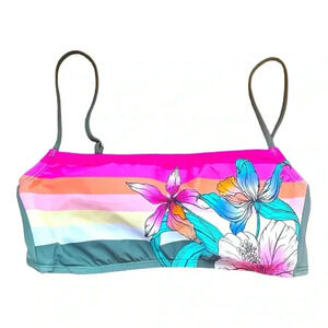 Hobie Floral Bandeau Style Bikini Top size Medium
